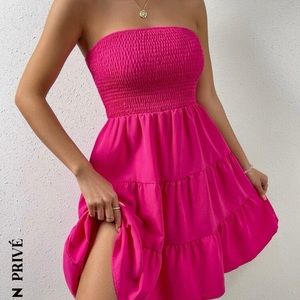 Pink dress strapless SHEIN size small brand new